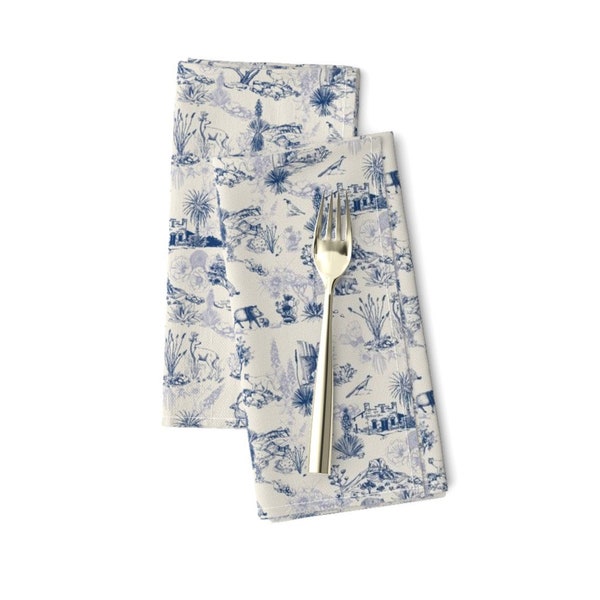 Blue Toile Fabric Etsy