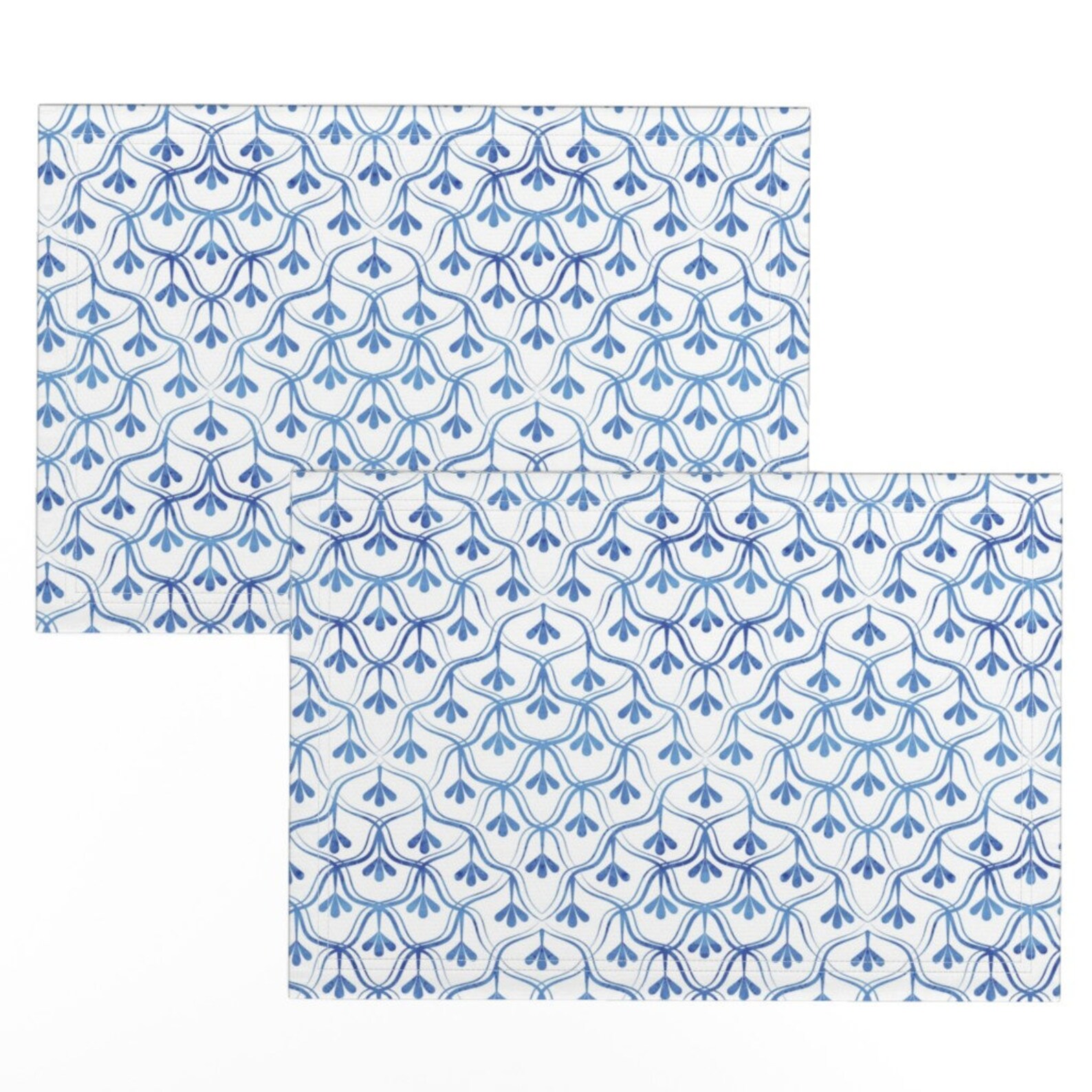 Blue and White Placemats set of 2 Blue Christmas by Etsy