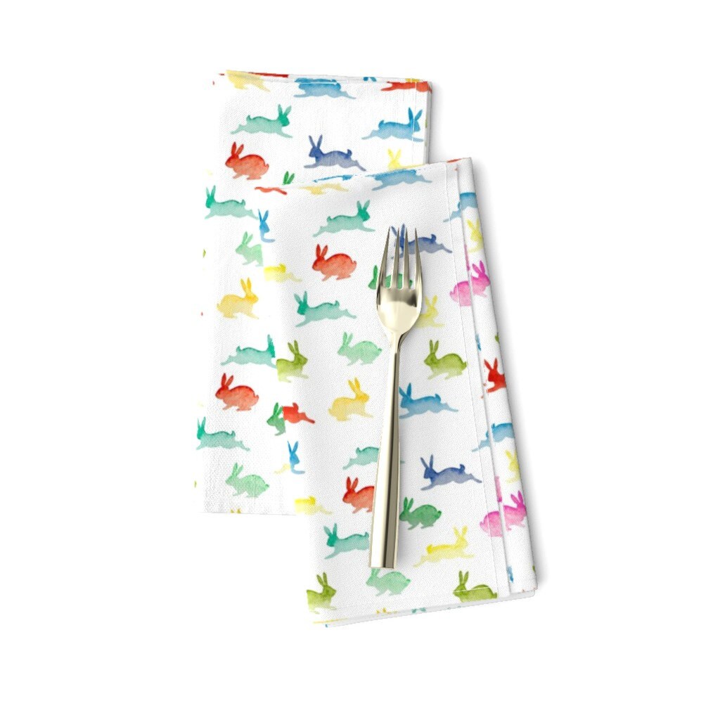 Discover Rainbow Rabbits - Easter Bunny Spring Colorful Napkins