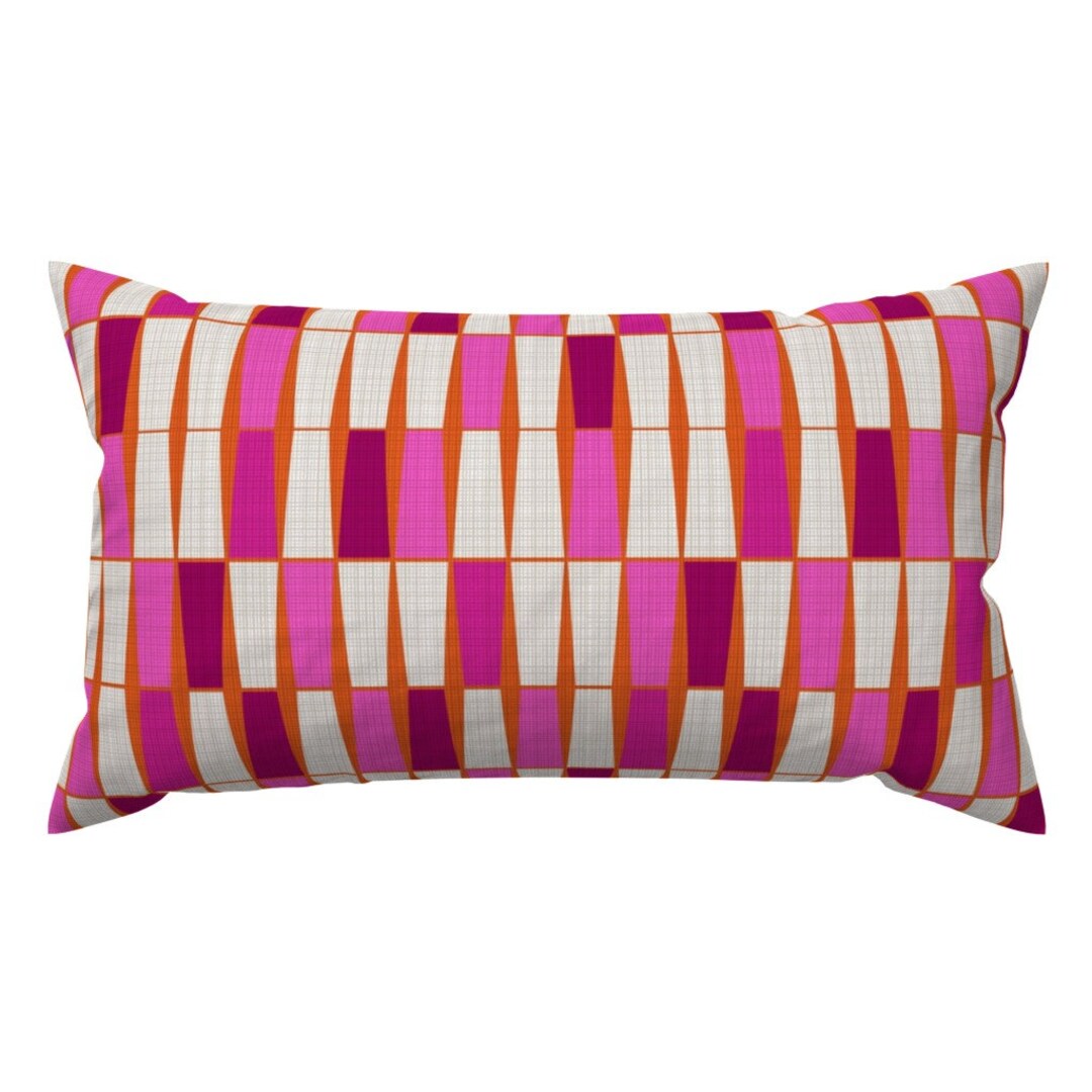 Pink and Orange Accent Pillow Movement Magenta by Theodesign Abstract