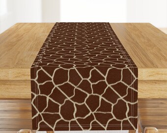 Animal Print Table Runner - Giraffe Spot by themadcraftduckie - Hide African Animal Wildlife Spots Cotton Sateen Table Runner by Spoonflower