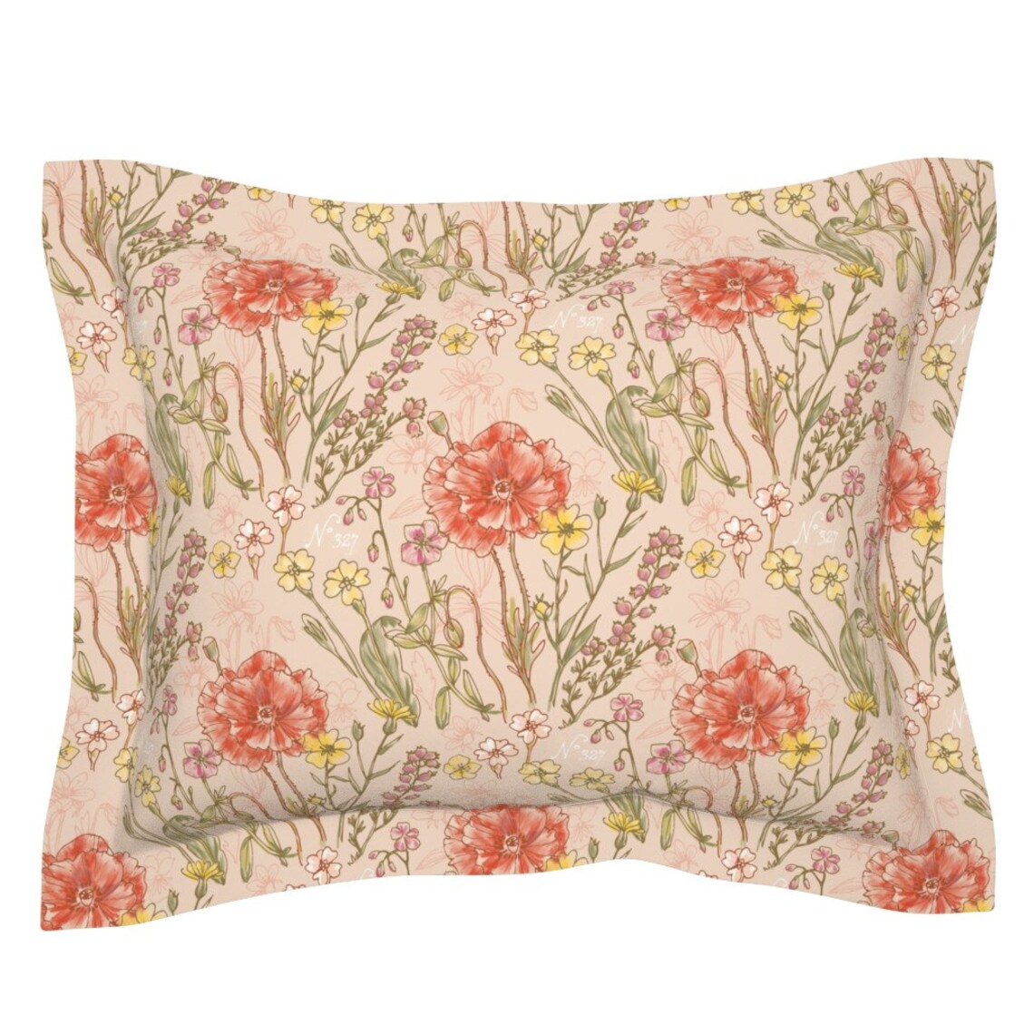 Victorian Pillow Sham Vintage Botanical Flowers by Etsy