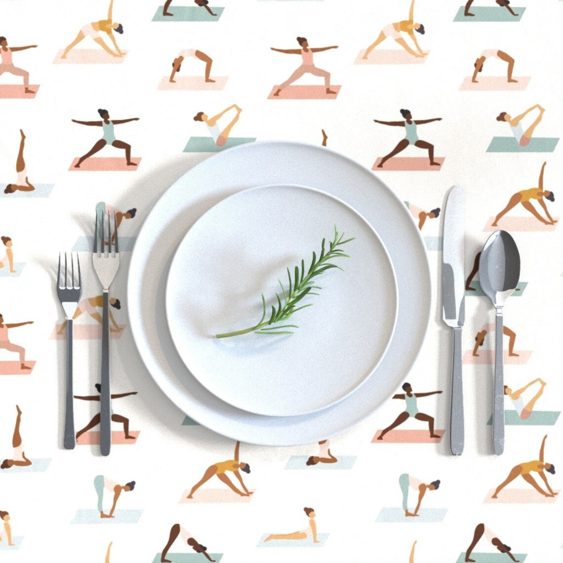 Yoga Poses Tablecloth Yoga Sun Salutations by Etsy