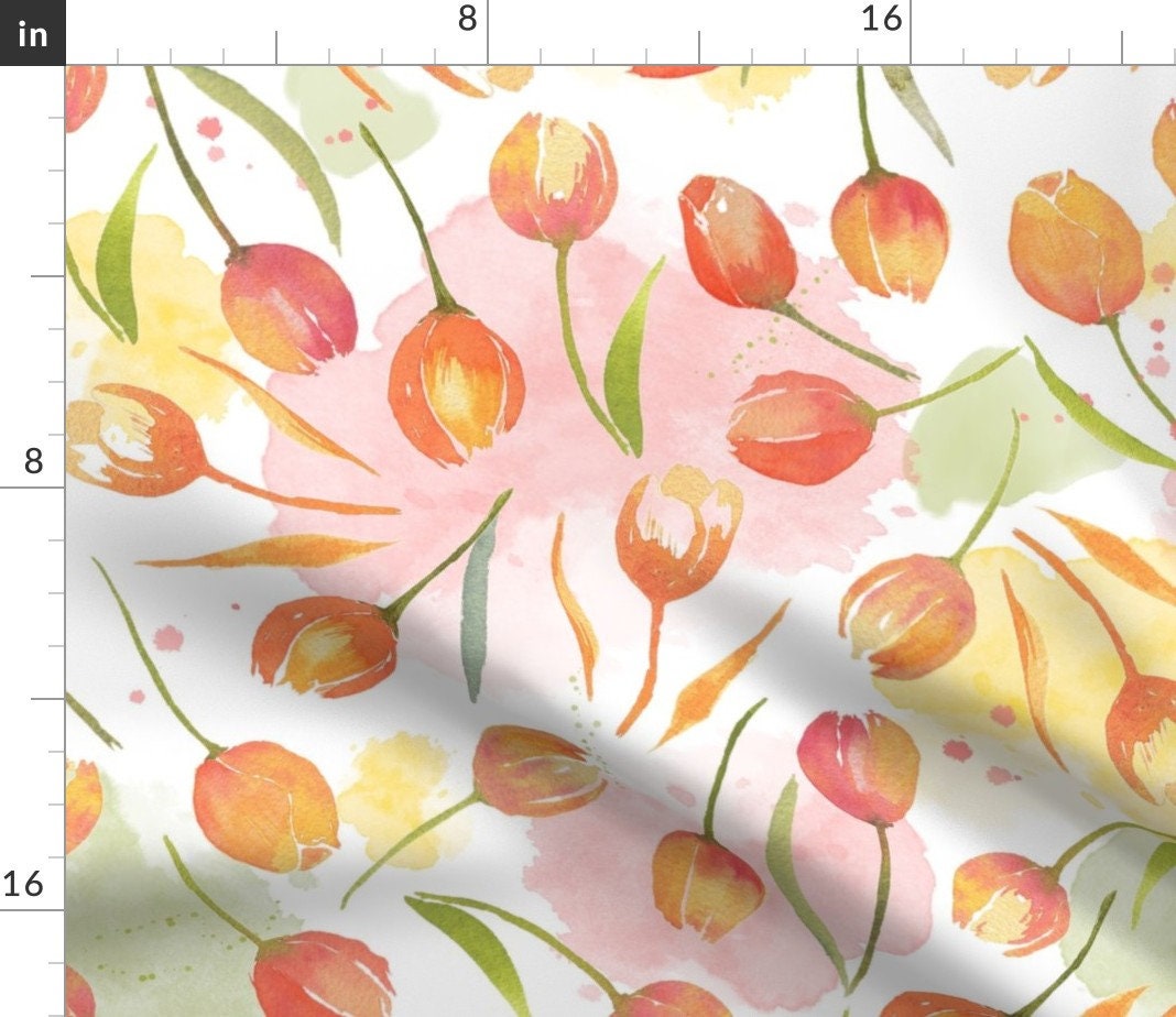 Discover Watercolor Napkins - Tulip Garden -  Floral Garden Cottagecore Spring Botanical Napkins