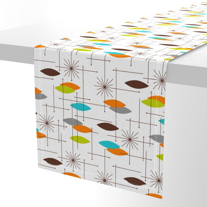 Mid Century Modern Table Runner - Space Age Abstract Atomic Retro 1950s ...
