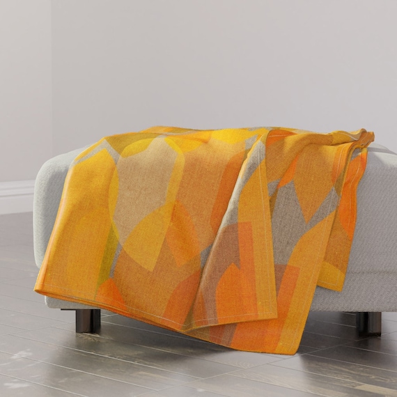 Orange Graue Mod Decke Mid Century Blöcke von cecolliamok Mid