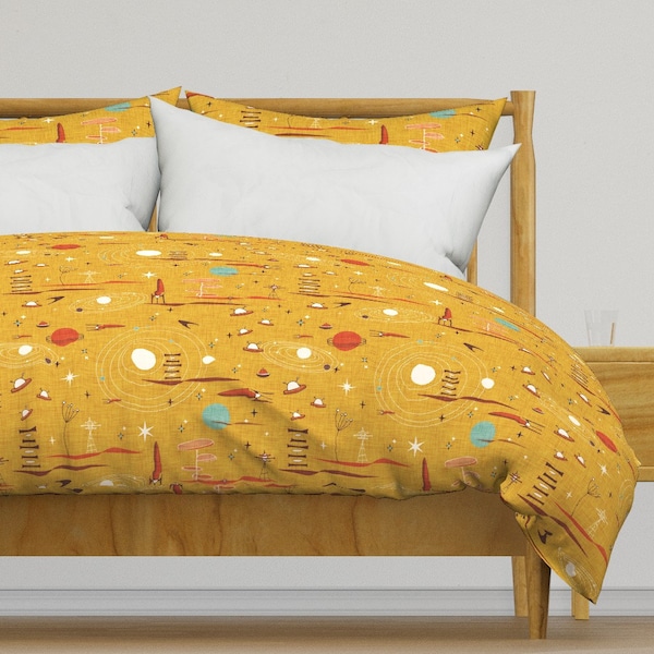Lot De 2 Coussins Pop Vintage Années 70 - 36x36 Cm, Coton Orange Motif Fleurs, Fabriqué En France