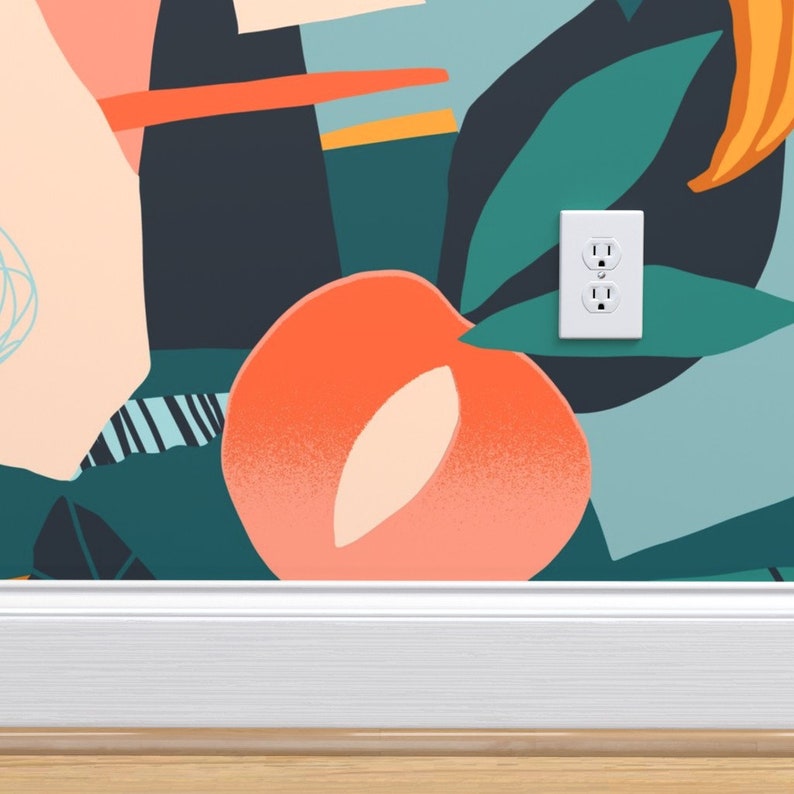 Tropical Aqua Wallpaper Exotic Coral by Tasiania Exotic Etsy