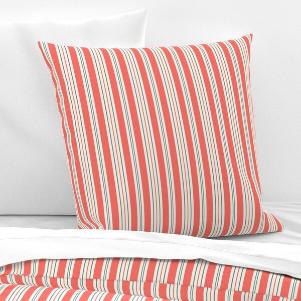 Navy Striped Pillow Etsy