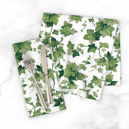 Disover English Ivy - Botanical  English Ivy Vines  Cloth Napkins