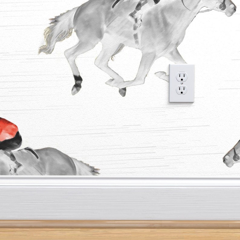 Thoroughbred Wallpaper the Jockey by Vintage_style - Etsy