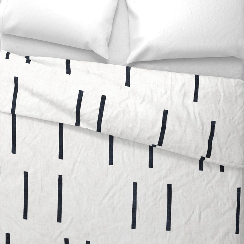 Mud Cloth Duvet Cover Mod Line White Mudcloth by - Etsy