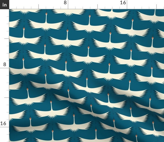 Whooping Crane Dinner Napkins - Whooping Crane Set of 2 Smoke by katerhees Endangered Species Cloth Napkins by Spoonflower