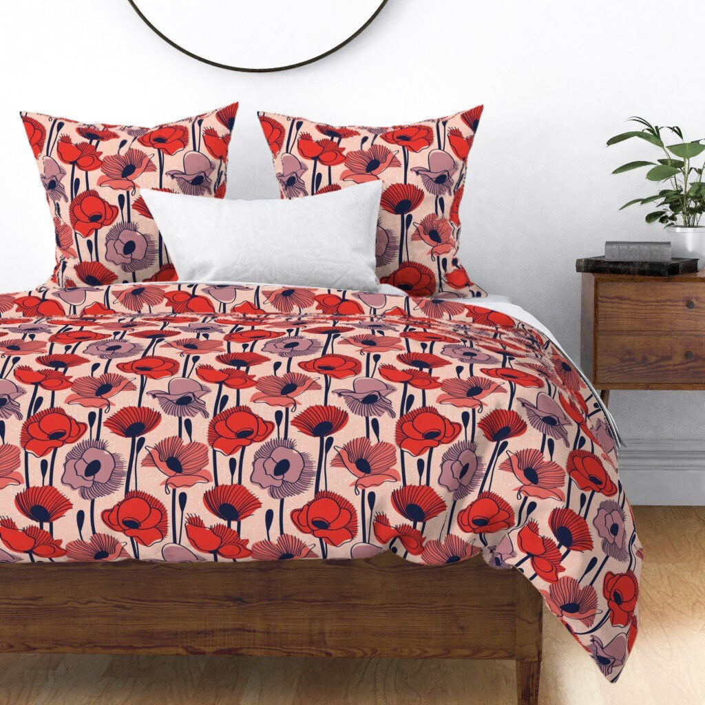 Red Poppies Duvet Cover Field Of Poppies by selmacardoso Etsy