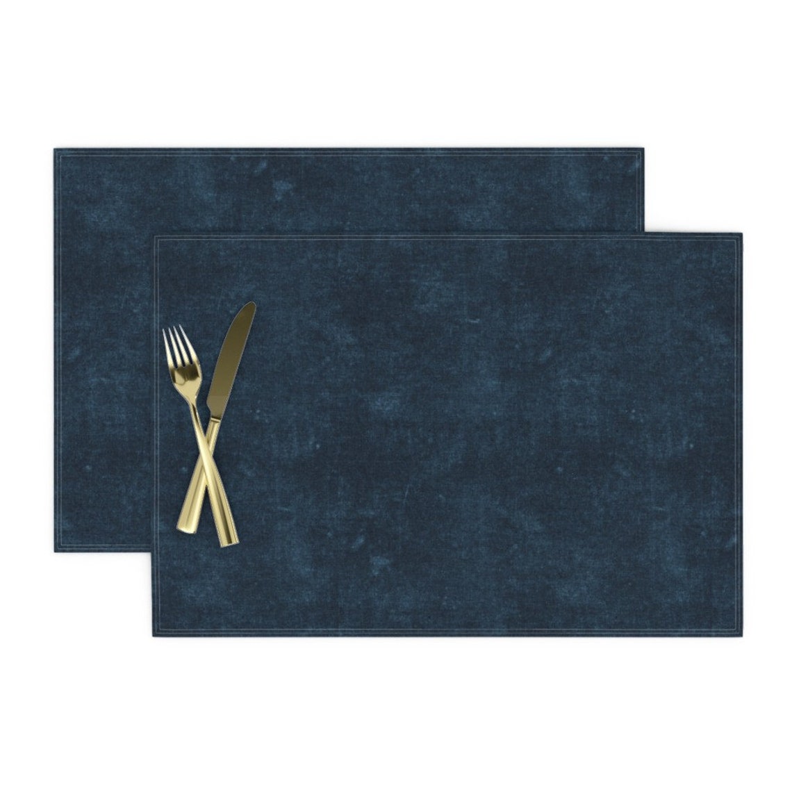 Distressed Blue Placemats Set of 2 Solid Dark Blue by Etsy