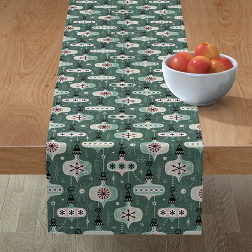 Retro Christmas Table Runner Christmas Ornaments by Etsy
