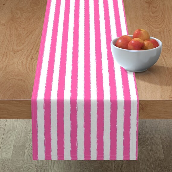 Bright Pink Stripe Table Runner Hot Pink Stripes by | Etsy