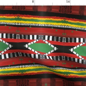 Afrocentric Tea Towels Set of 2 Motherland by sj_hallart Pattern Fabric Africa Kwanzaa Ethnic Linen Cotton Tea Towels by Spoonflower image 3