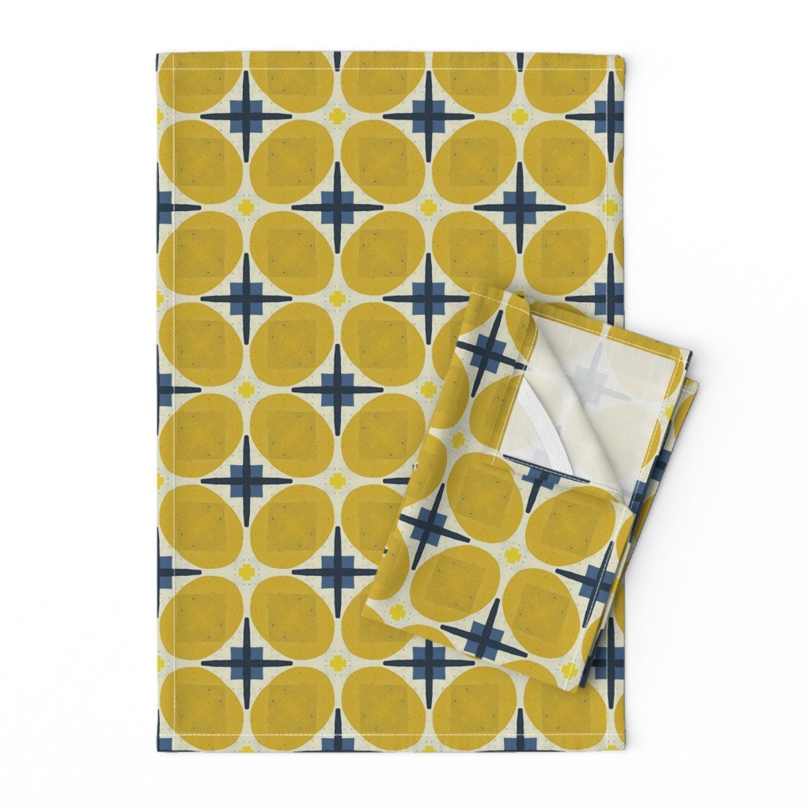 Mod Geometric Tea Towels set of 2 Jelly Beans by Friztin Etsy