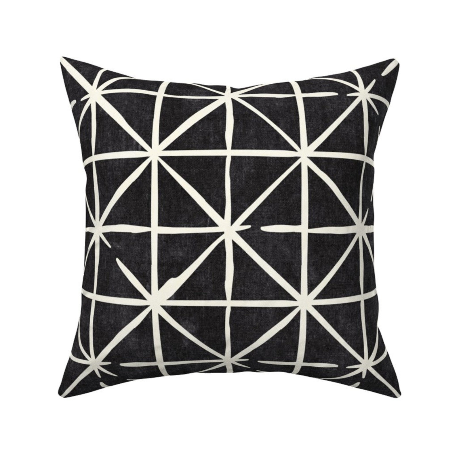 Modern Geometric Throw Pillow Black Diamonds by Etsy