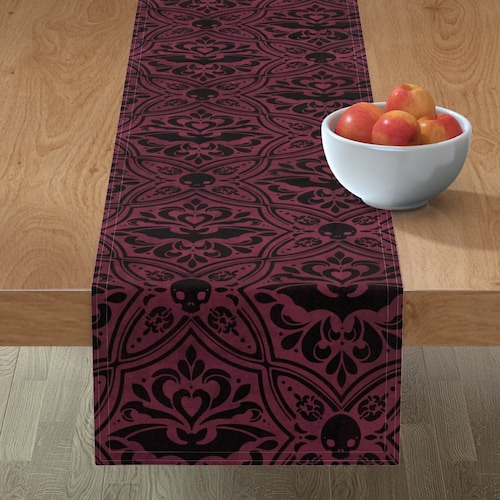 Gothic Victorian Table Runner Mephistophelean Damask by Etsy