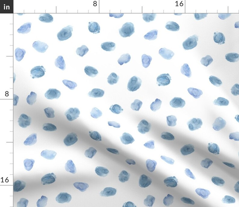 Blue Curtain Panel Baby Blue Watercolor Stains by Etsy