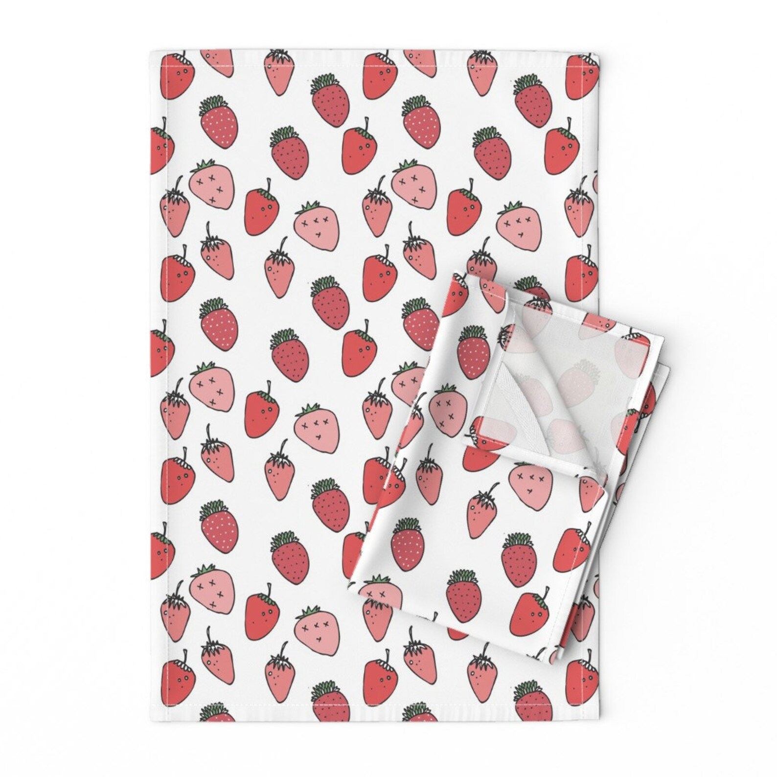 Strawberries Tea Towels Set of 2 Sweet Berries by Etsy