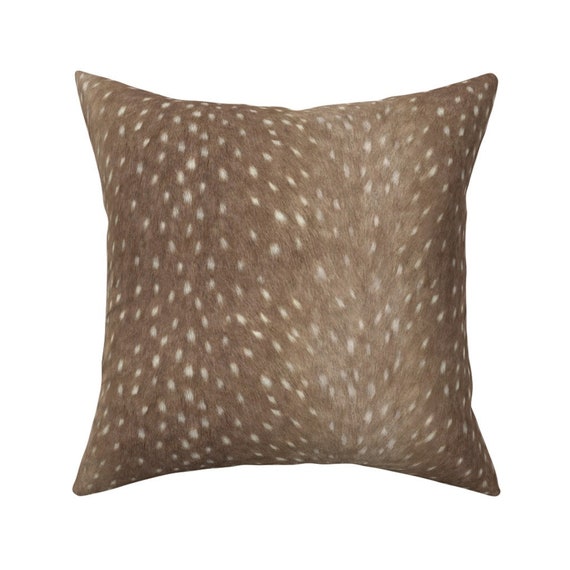 Deer Throw Pillow Faux Deer Hide In Taupe by Etsy
