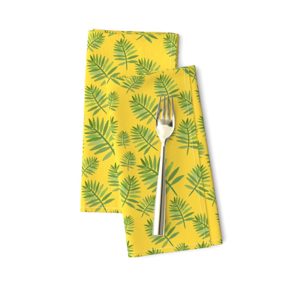 Palm Tropical Jungle Leaves Botanical Cotton Dinner Napkins by Roostery Set of 2 