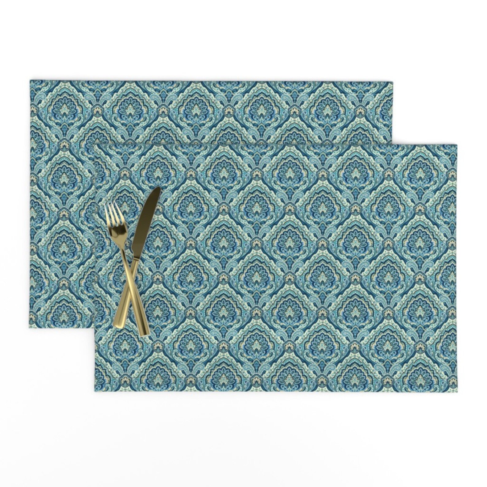 Damask Placemats set of 2 Paisley Damask by Barbarapixton Etsy