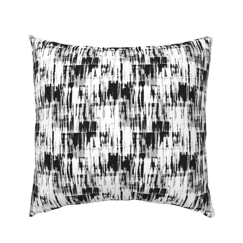 Grayscale Pillow Sham Crowd in Rain Black and White by Etsy