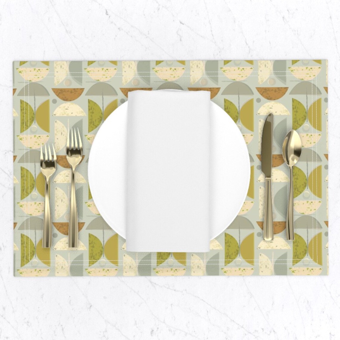 Mid Century Modern Placemats set of 2 Semicircle Stacks Etsy