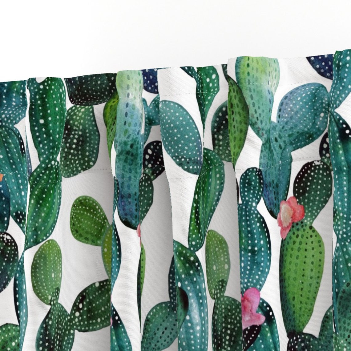 Watercolor Curtain Panel - Cactus Desert Floral Succulent Boho Nature ...