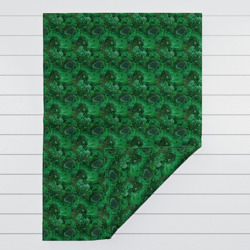 Rock Mineral Throw Blanket with Spoonflower Fabric Green Throw Blanket Malachite by ravynka