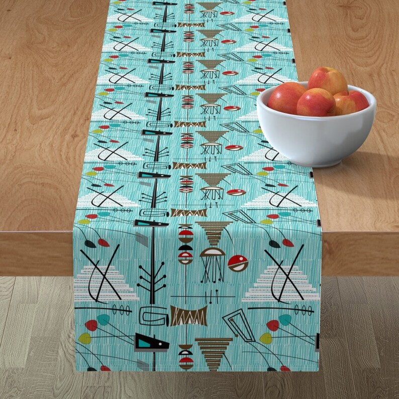 Mid Century Modern Table Runner Blue Midcentury Chaol Ll by Etsy