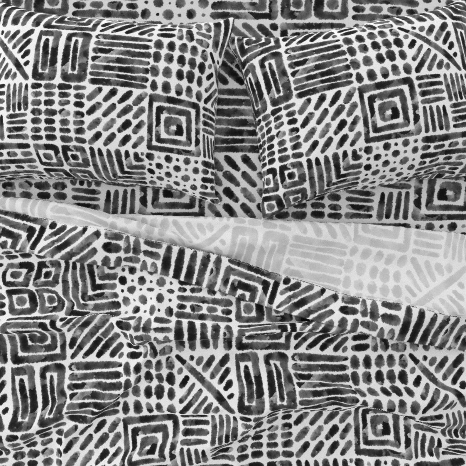 Black and White Sheets Orderly Ink Blots by Willowbirdstudio Etsy