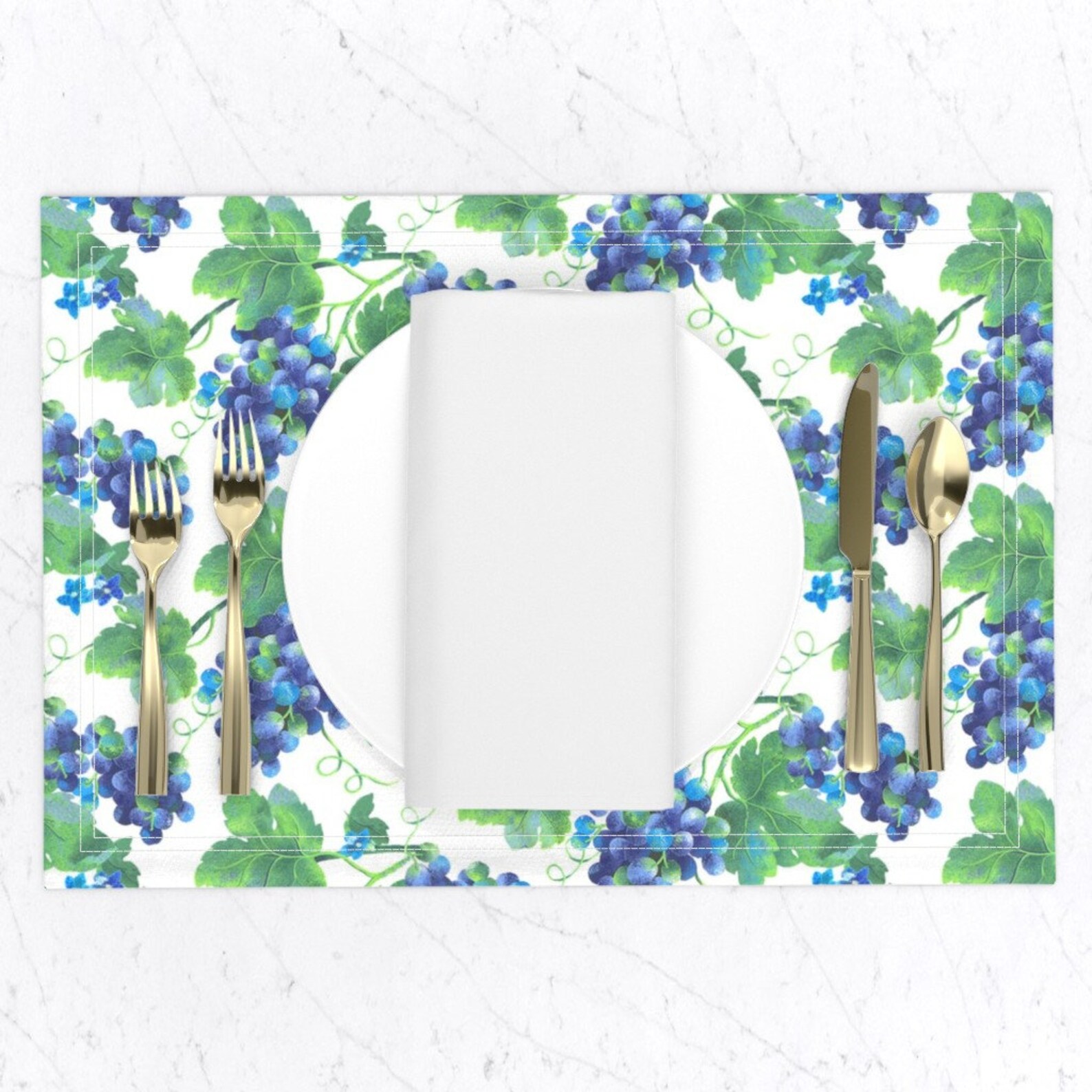 Grapes Placemats Set of 2 Spring Grapes by ileneavery Etsy