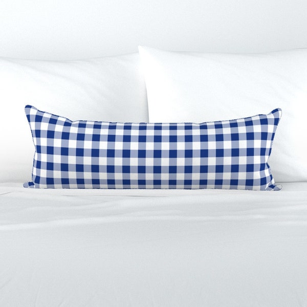 Blue and White Gingham Pillows Etsy