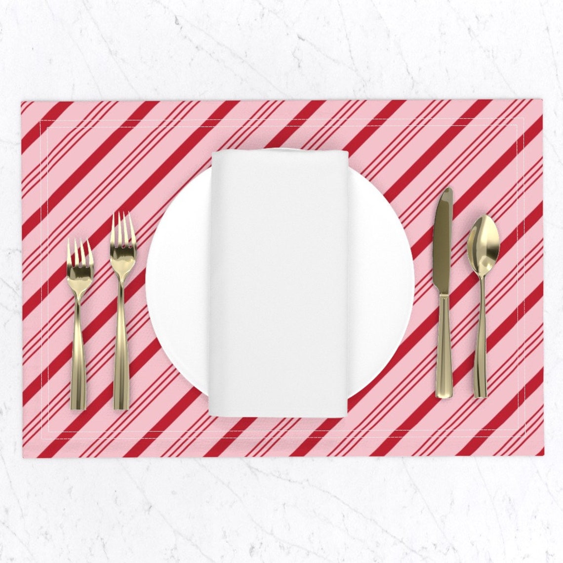 Christmas Placemats set of 2 Candy Cane Stripes by Etsy