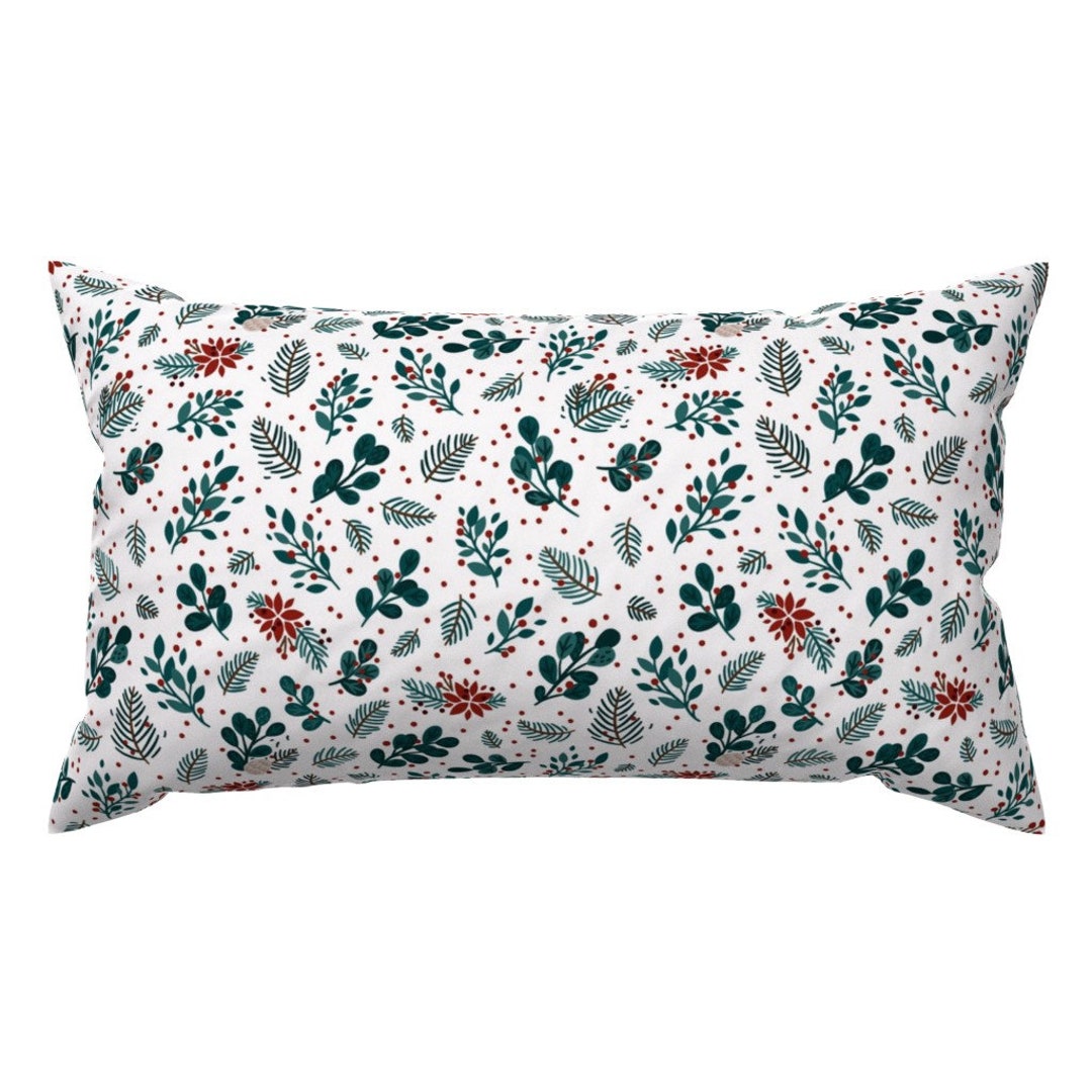 Holly Berry Accent Pillow Christmas Floral by Tatiletters - Etsy