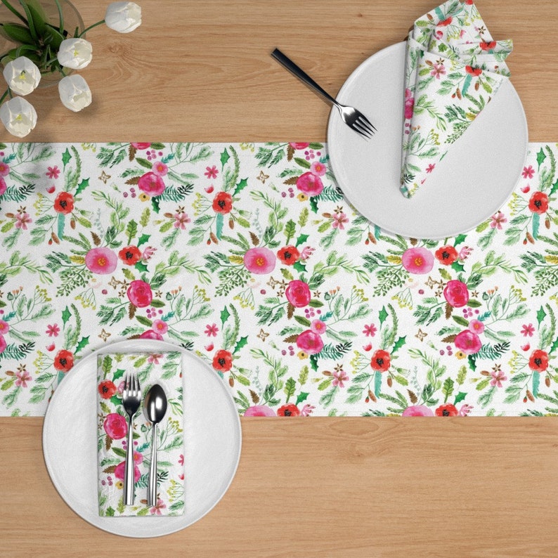 Vintage Floral Table Runner Nol Forest by Nouveau_bohemian Etsy
