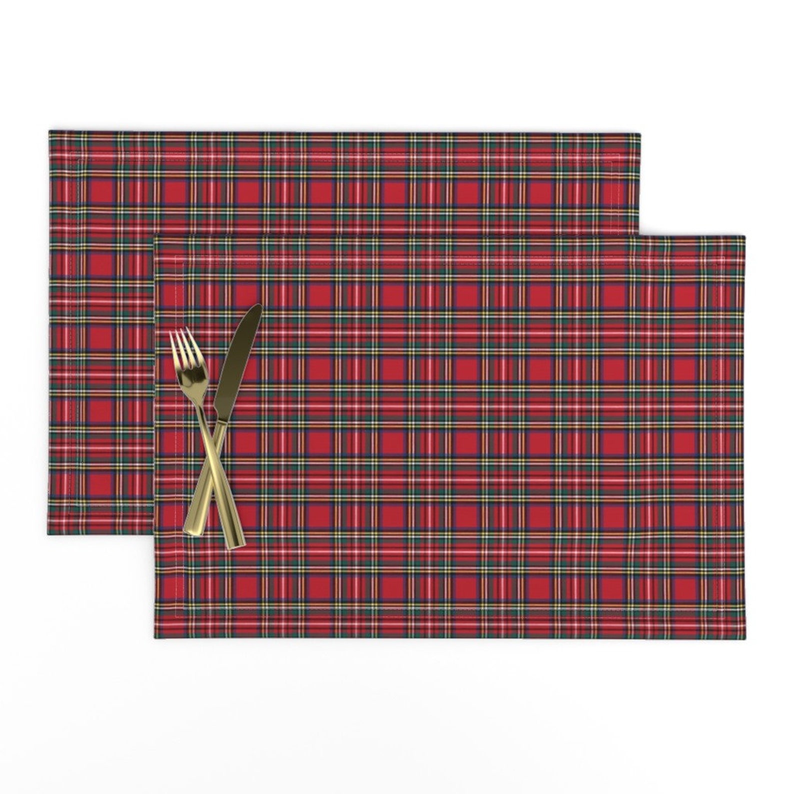 Plaid Placemats Set of 2 Royal Tartan by misstiina Etsy