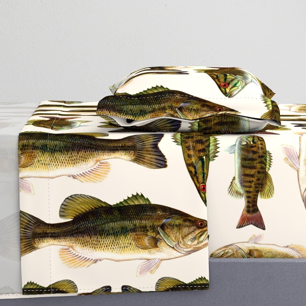 Fishing Sheets - Bass Fish by Weavingmajor - Freshwater Fish Painted ...
