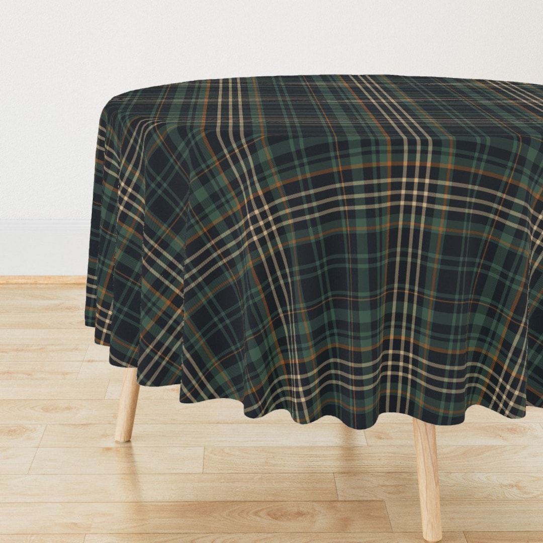 Dark Green Check Tablecloth Modern Tartan Plaid by Tessab_studio Rustic ...