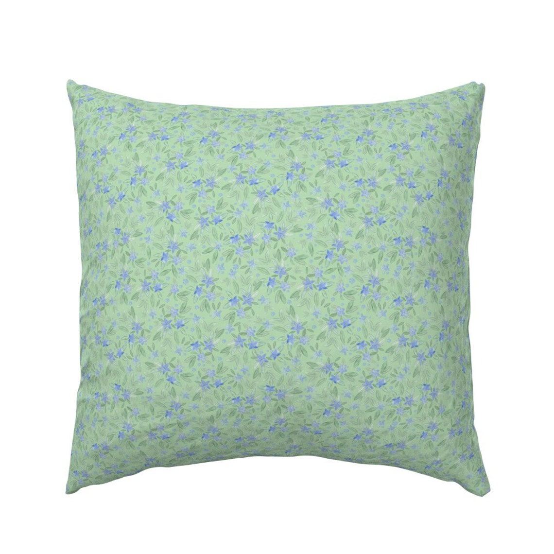 Green Meadow Pillow Sham Pretty Purple Flowers by Etsy