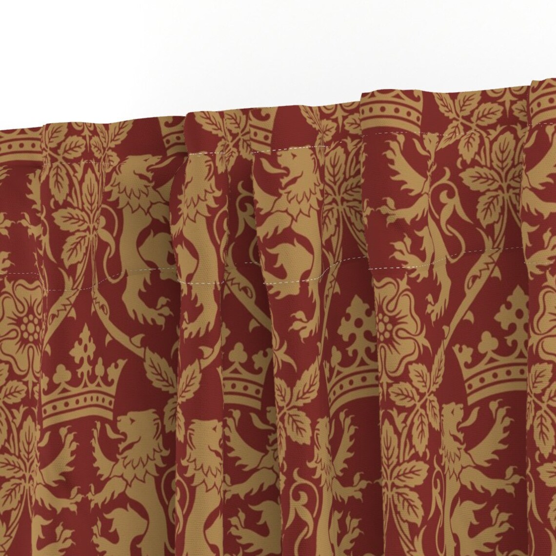 Curtain Renaisance Medieval Lion Curtain Panel - Royal Egal Victorian Gothic Renaissance ...