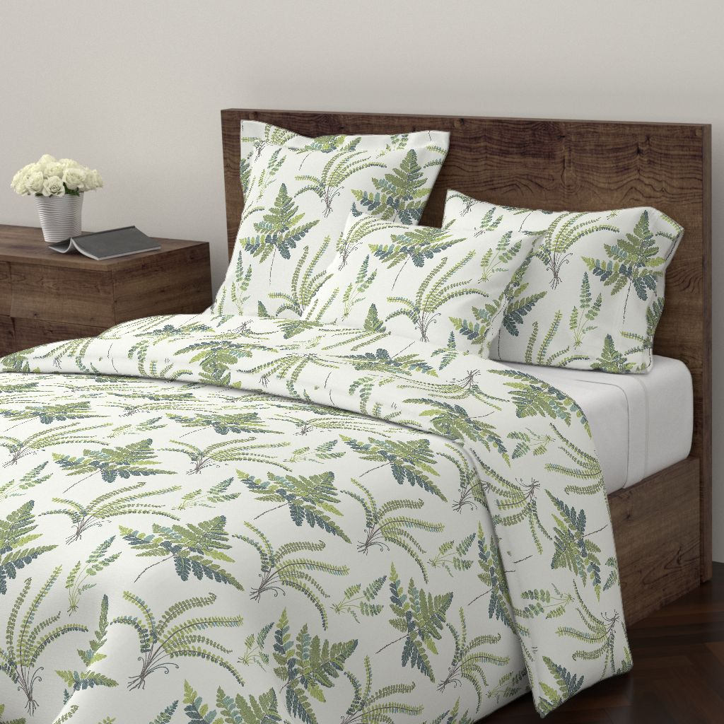 Botanical Duvet Cover Fern Botanical By Melissahyattfabrics Etsy