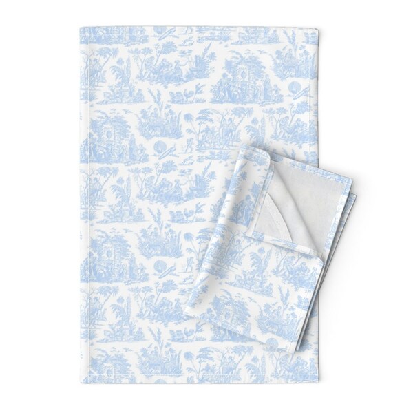 Rototo French Tea Towel Socks - Cream/Blue