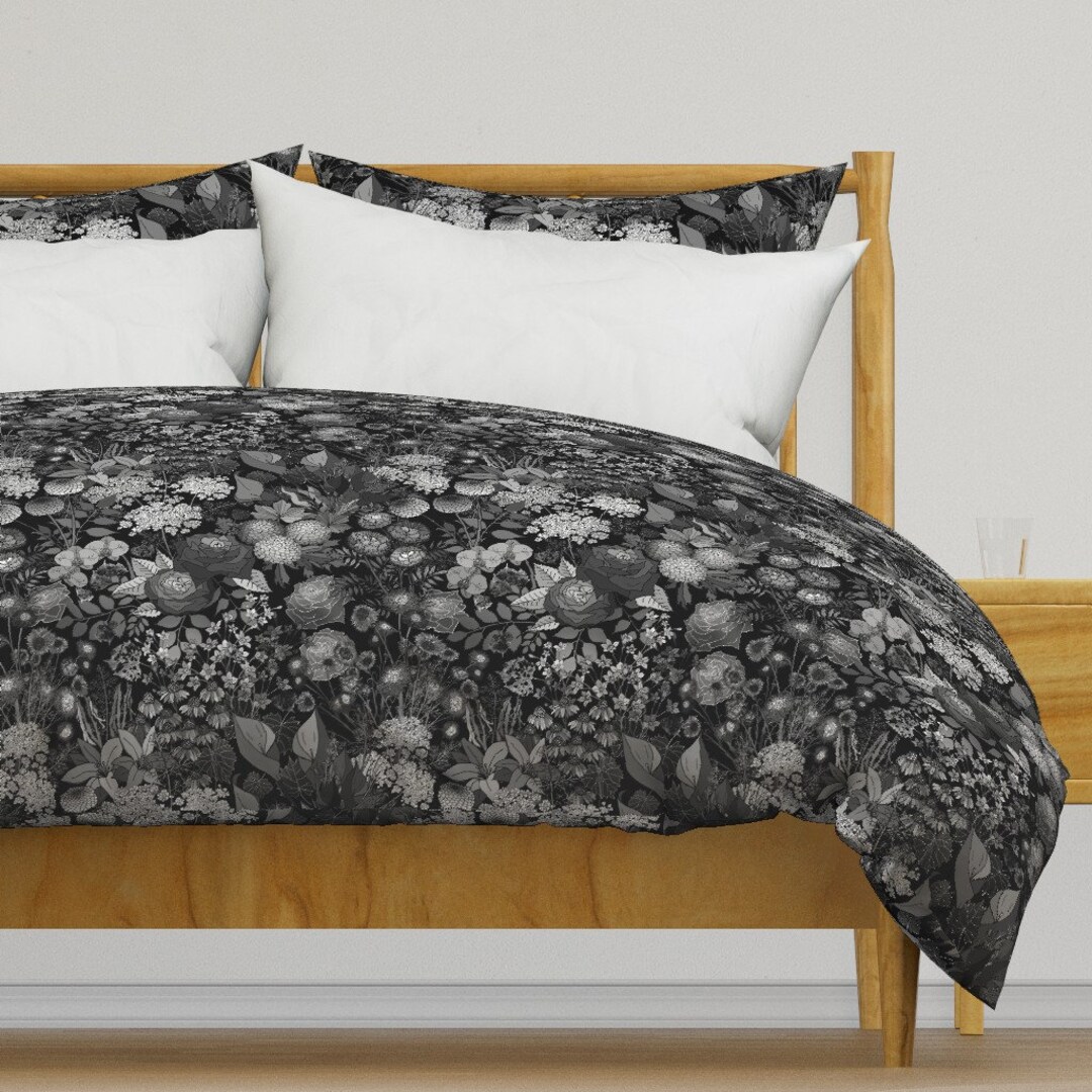Dark Botanical Duvet Cover Haunted Garden by Etsy