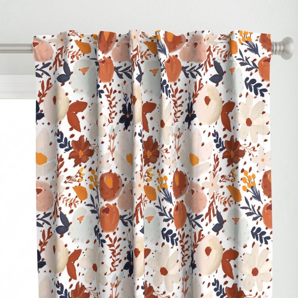 Blush Floral Curtains Etsy